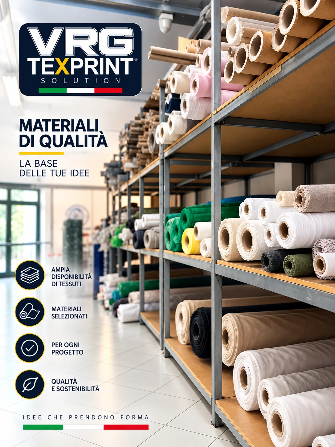 Materiali tessili selezionati per la produzione